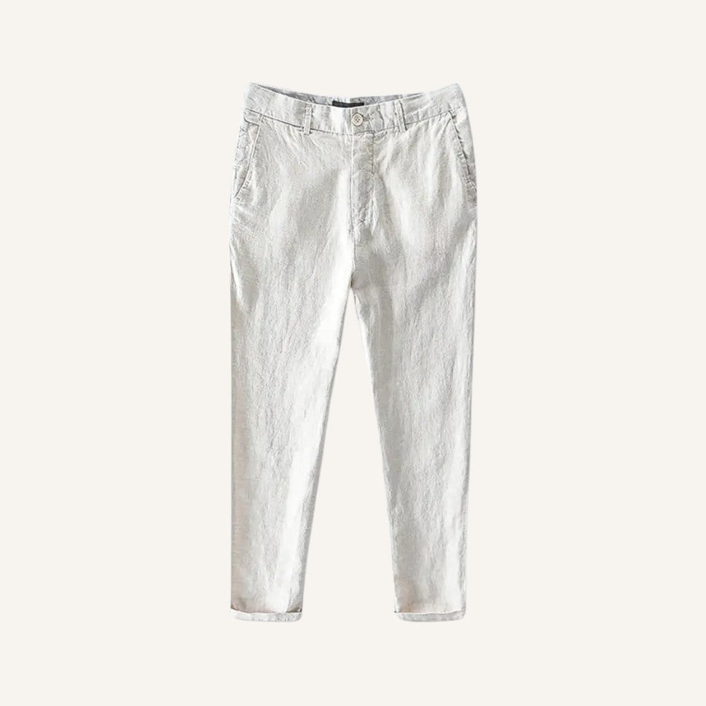 Men’s Linen Trousers – Bianco