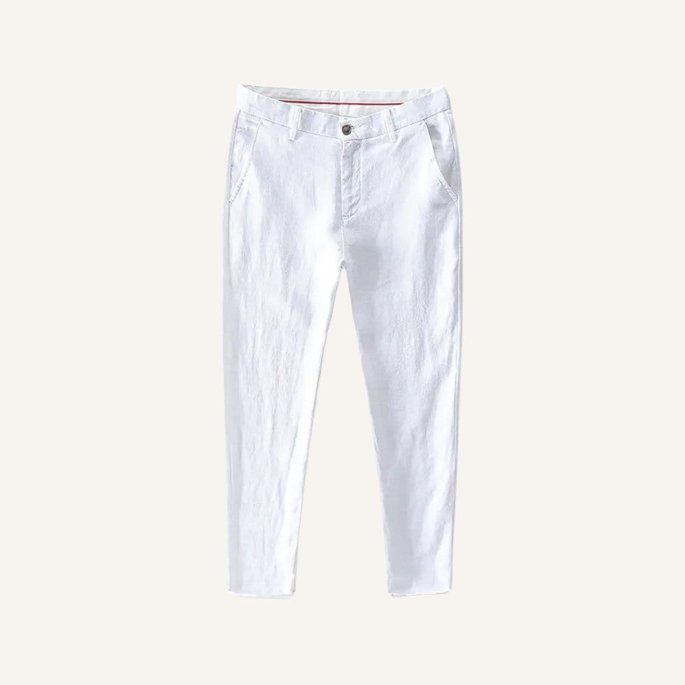 Men’s Linen Trousers – Bianco