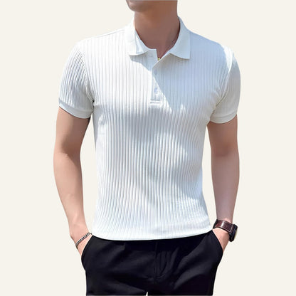 Men's Ribbed Knit Polo Shirt Bourton