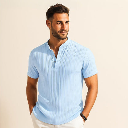 Pleated Mandarin Collar Shirt - Richelieu