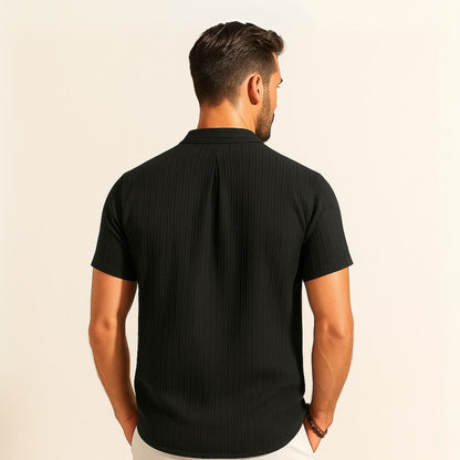 Pleated Mandarin Collar Shirt - Richelieu