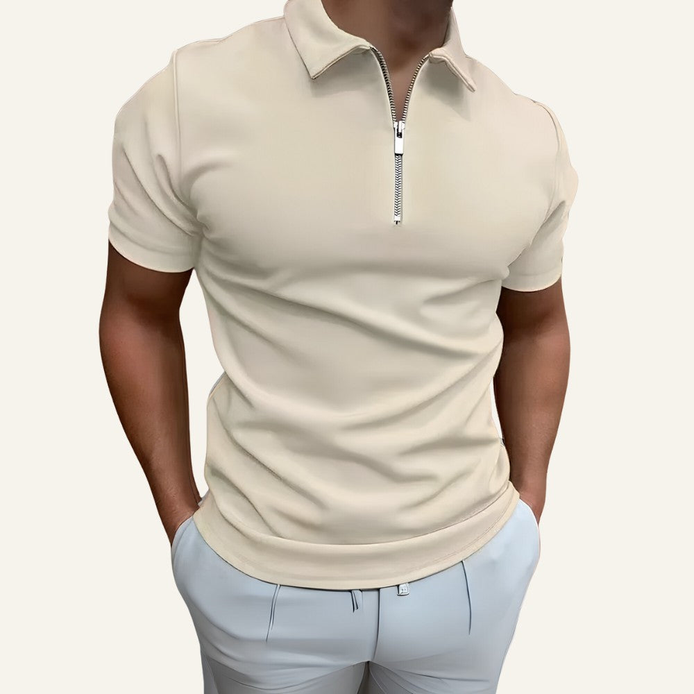 Men's Half-Zip Polo Shirt Old Money Perion