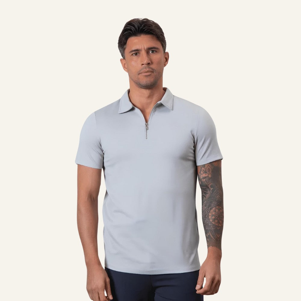Men's Half-Zip Polo Shirt Old Money Perion