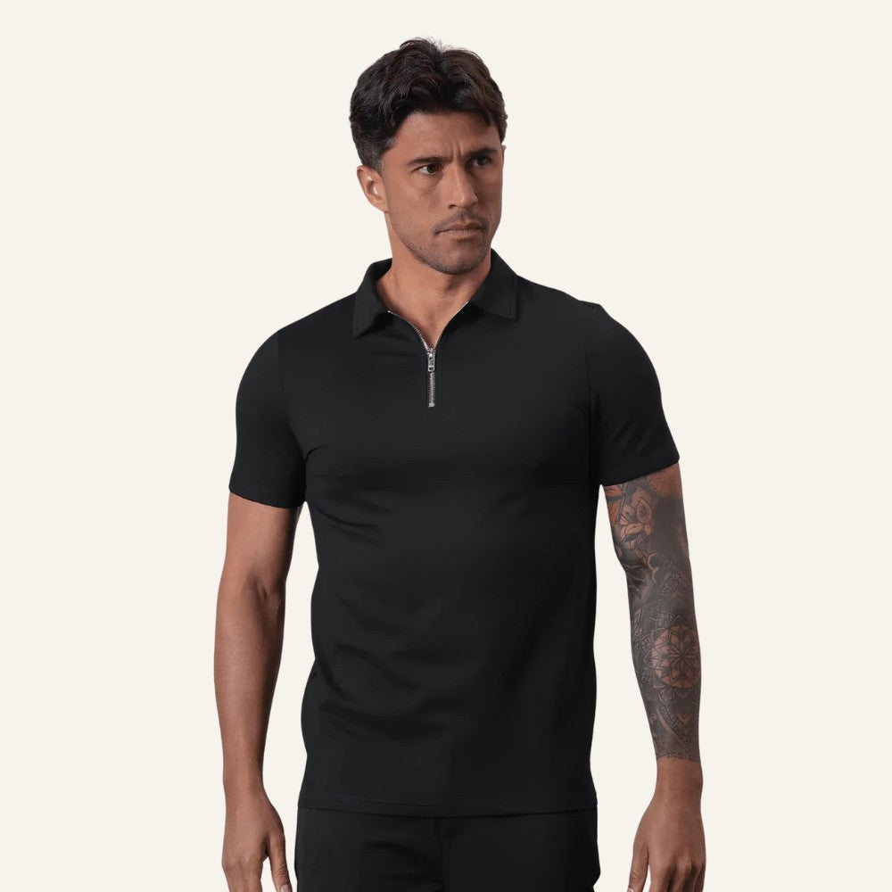 Men's Half-Zip Polo Shirt Old Money Perion