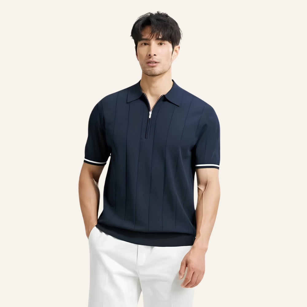 Men's Half-Zip Polo Shirt Old Money Valence