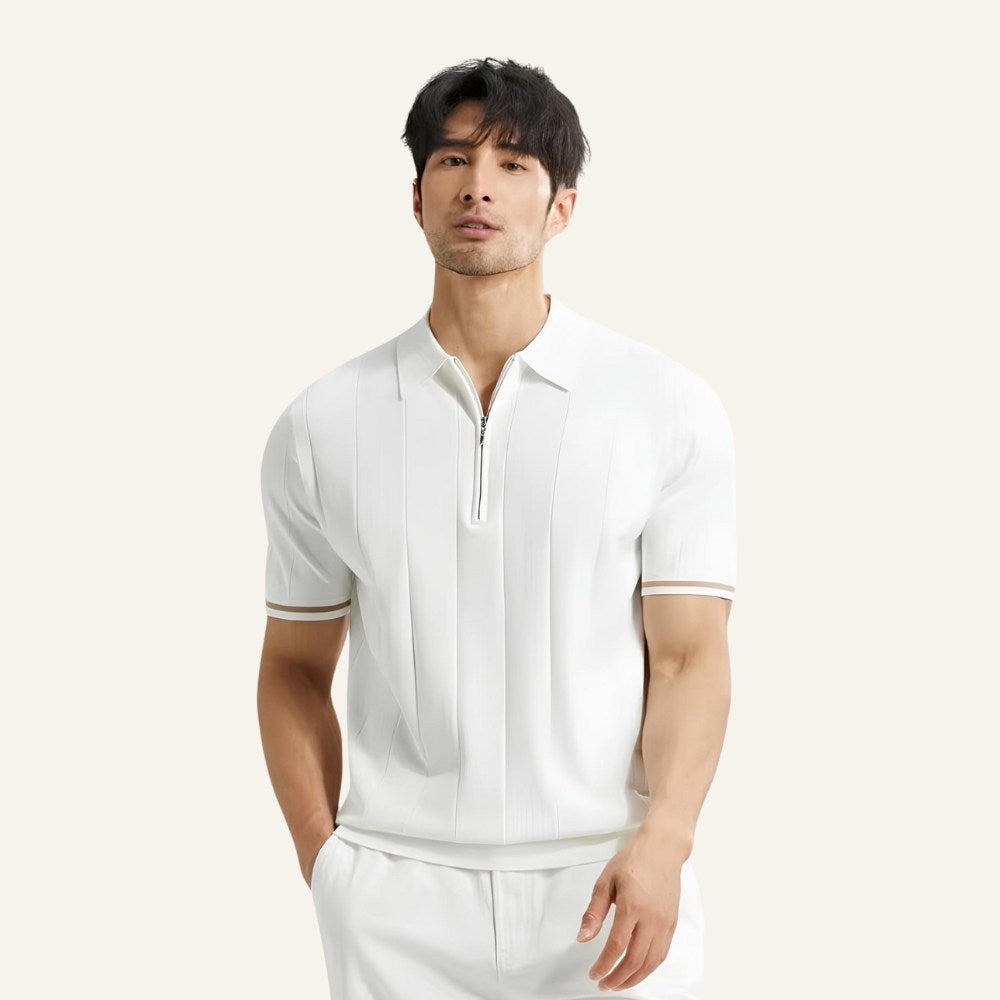 Men's Half-Zip Polo Shirt Old Money Valence