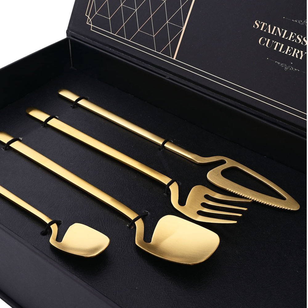 Jogo de Talheres Gourmet em Aço Inox - Kit 32 Peças