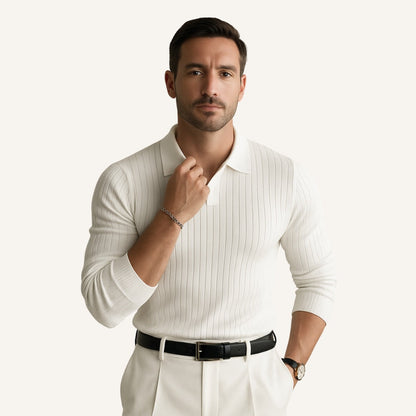 Long-Sleeve Ribbed Polo - Nazionale