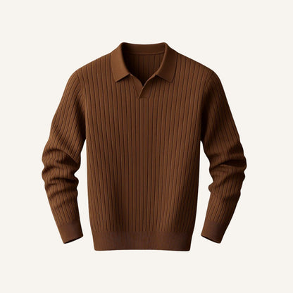 Long-Sleeve Ribbed Polo - Nazionale