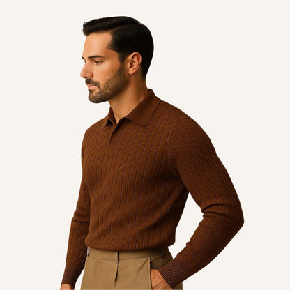 Long-Sleeve Ribbed Polo - Nazionale